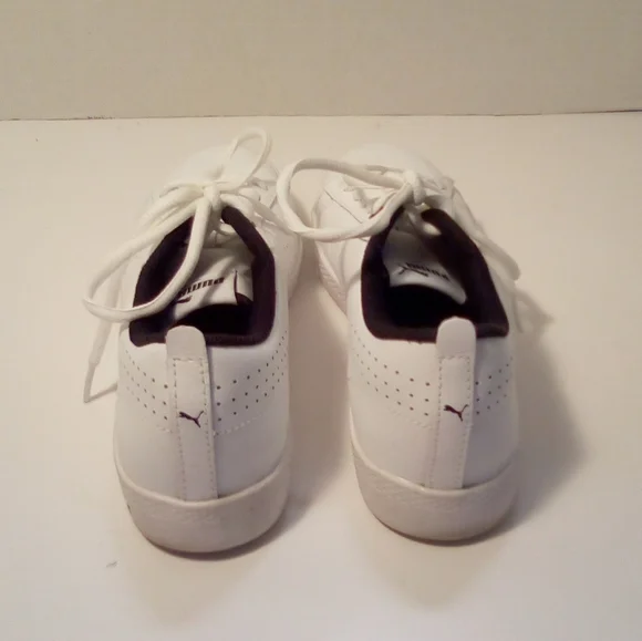 Puma Vintage Womens Leather Low Top Soft Foam Comfort Insert White Sneakers 6.5 - Picture 4 of 16